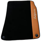 Black Floor Mats for Ferrari California (2008-2014) with Cuoio Nappa Leather - AutoWin