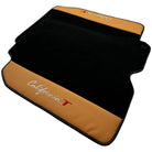 Black Floor Mats for Ferrari California T (2015-2018) with Beige Nappa Leather - AutoWin