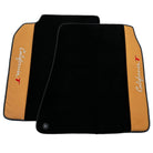 Black Floor Mats for Ferrari California T (2015-2018) with Beige Nappa Leather - AutoWin