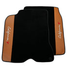 Black Floor Mats for Ferrari California T (2015-2018) with Cuoio Nappa Leather - AutoWin