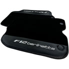 Black Floor Mats for Ferrari F12 Berlinetta (2012-2022) with Carbon Leather - AutoWin