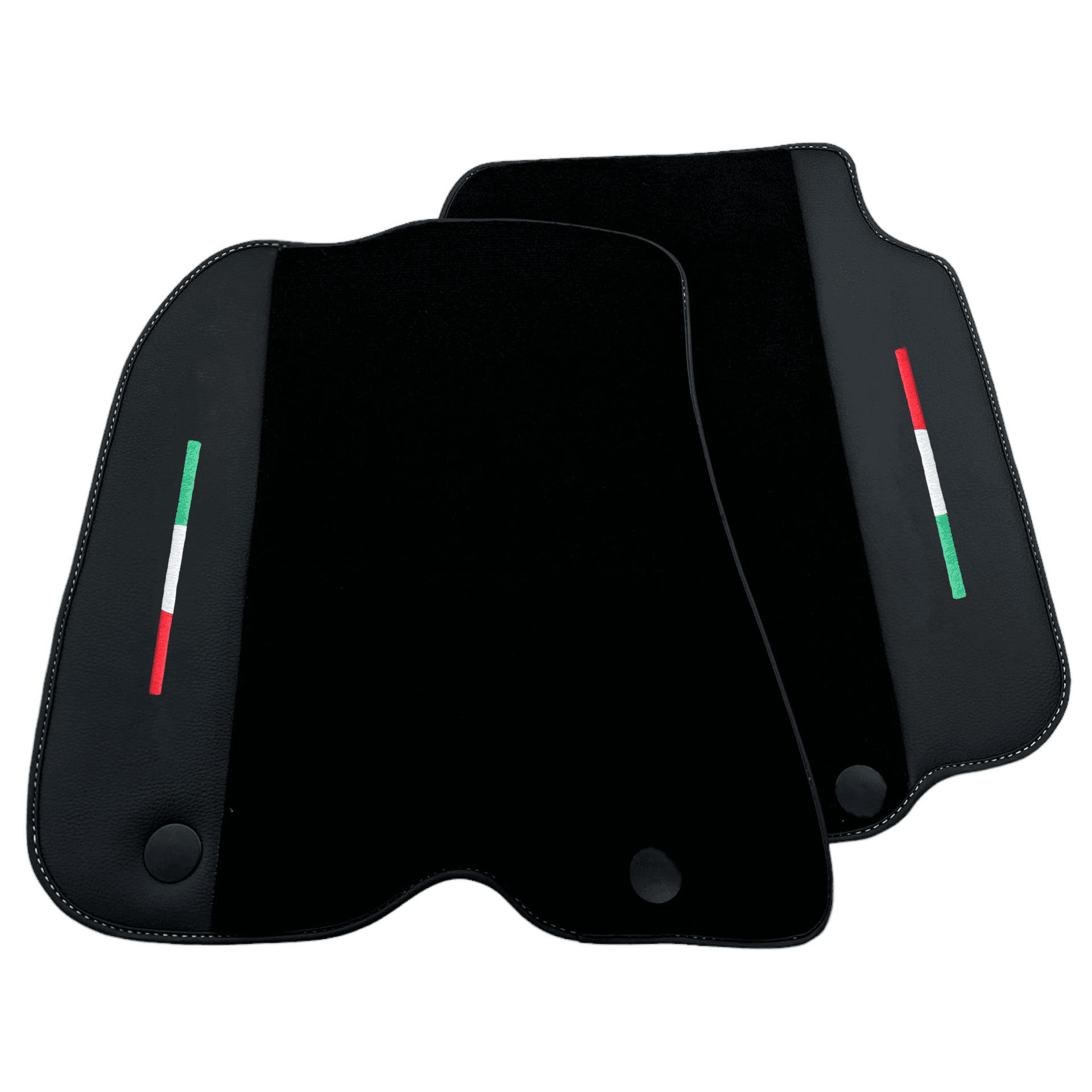 Black Floor Mats for Ferrari F12 Berlinetta (2012-2022) with Leather - AutoWin