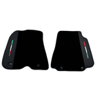 Black Floor Mats for Ferrari F12 Berlinetta (2012-2022) with Leather - AutoWin