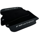 Black Floor Mats for Ferrari F12 Berlinetta (2012-2022) with Leather - AutoWin