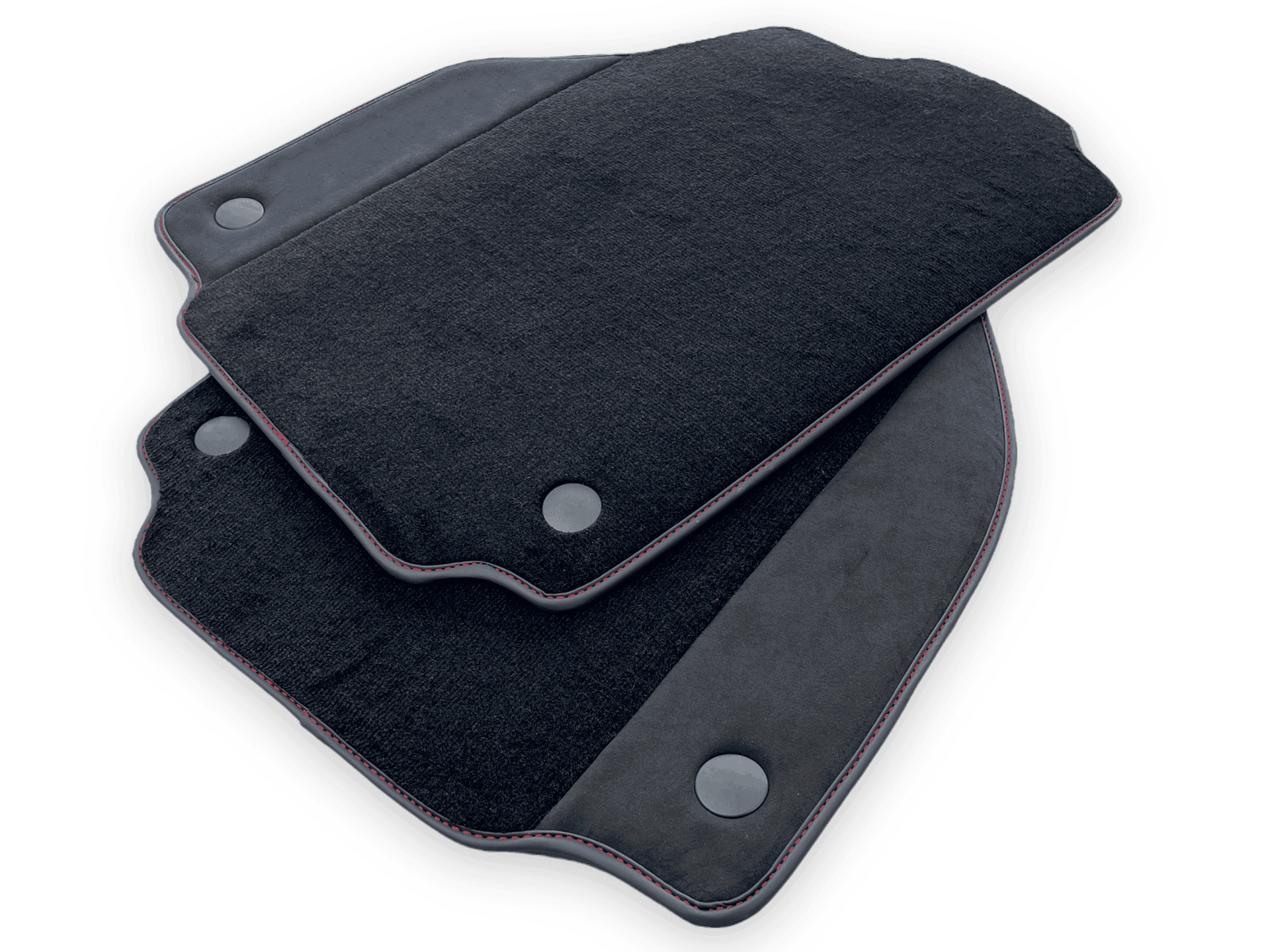 Black Floor Mats For Ferrari F8 Spider 2019-2023 With Alcantara Leather - AutoWin