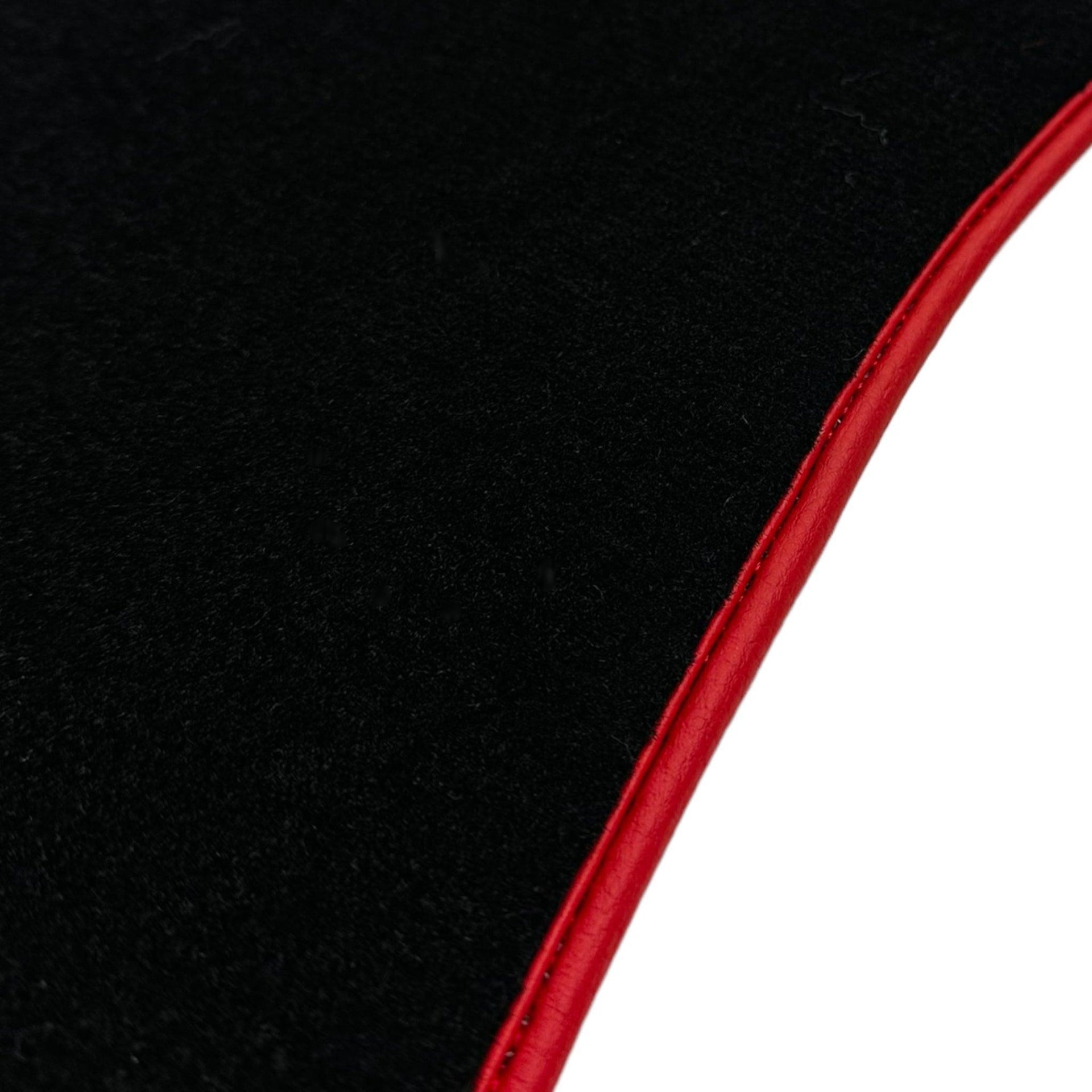 Black Floor Mats For Ferrari Portofino (2018-2023) With Leather and Red Trim - AutoWin