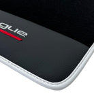 Black Floor Mats for Ferrari Purosangue with Leather and White Trim | Italian Edition - AutoWin