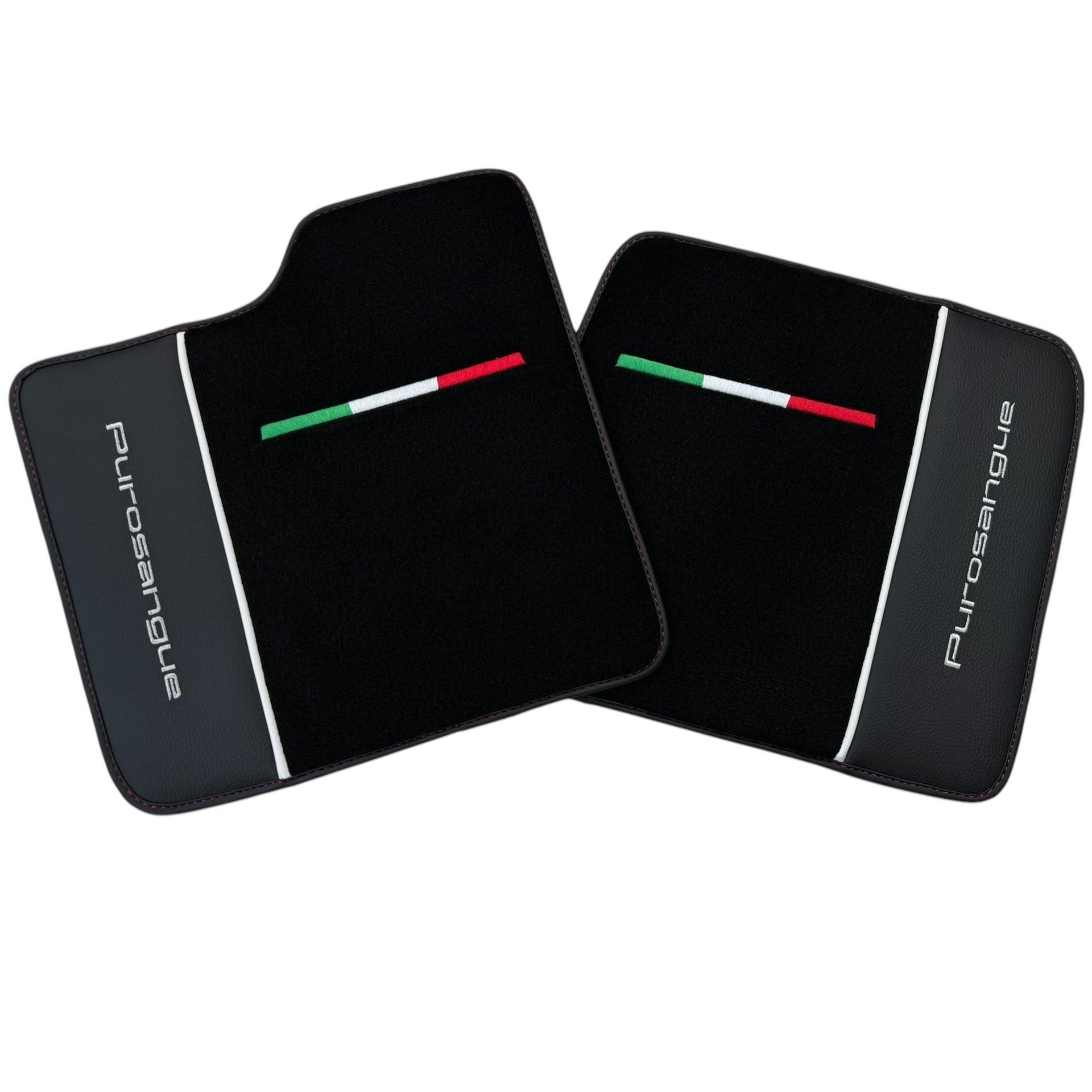 Black Floor Mats for Ferrari Purosangue with Leather - AutoWin