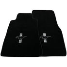 Black Floor Mats For Ford Mustang V (2004-2010) With Pony - AutoWin