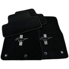 Black Floor Mats For Ford Mustang V FL (2011-2014) With Pony - AutoWin