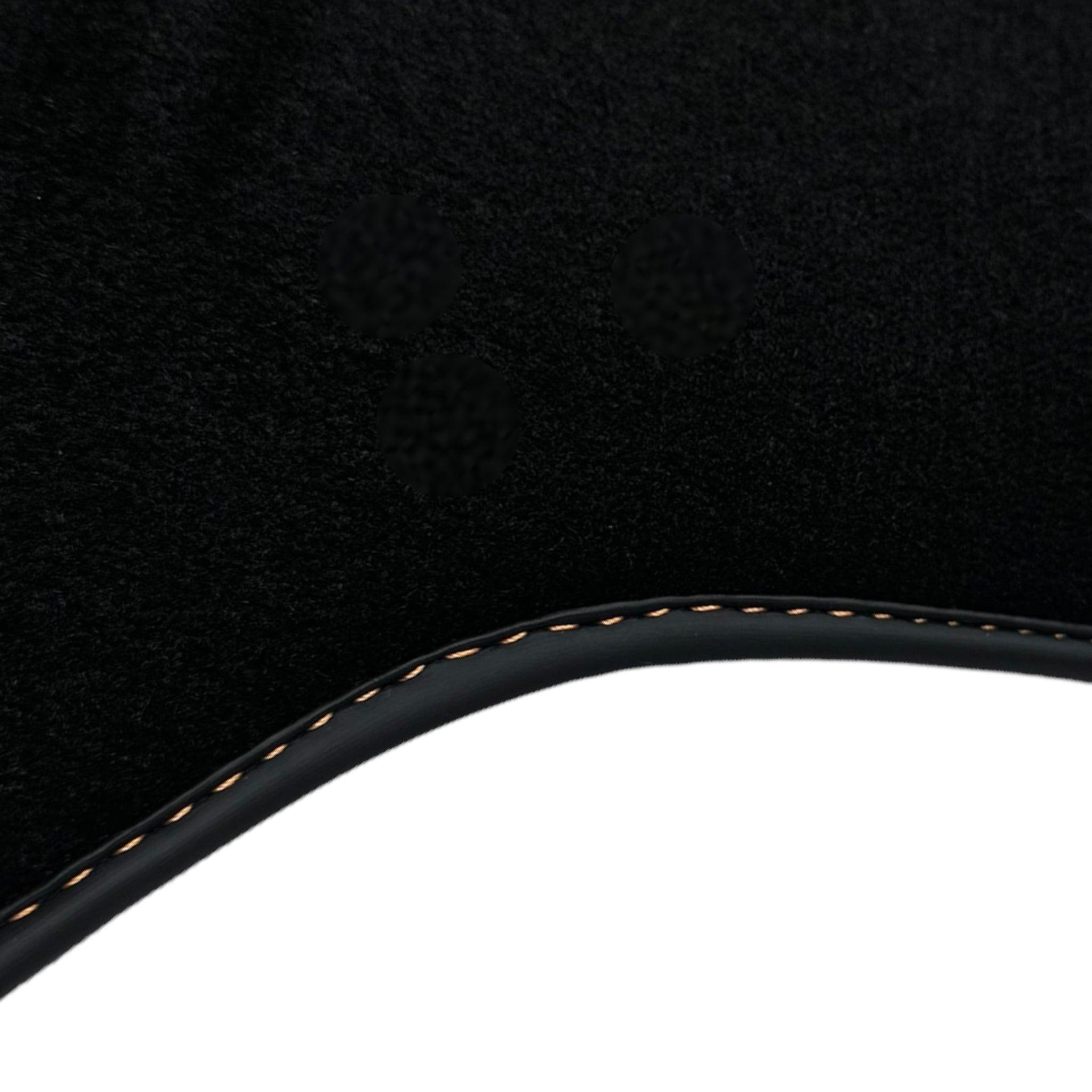 Black Floor Mats for Lamborghini Aventador with Orange (Arancia Leonis) Nappa Leather - AutoWin