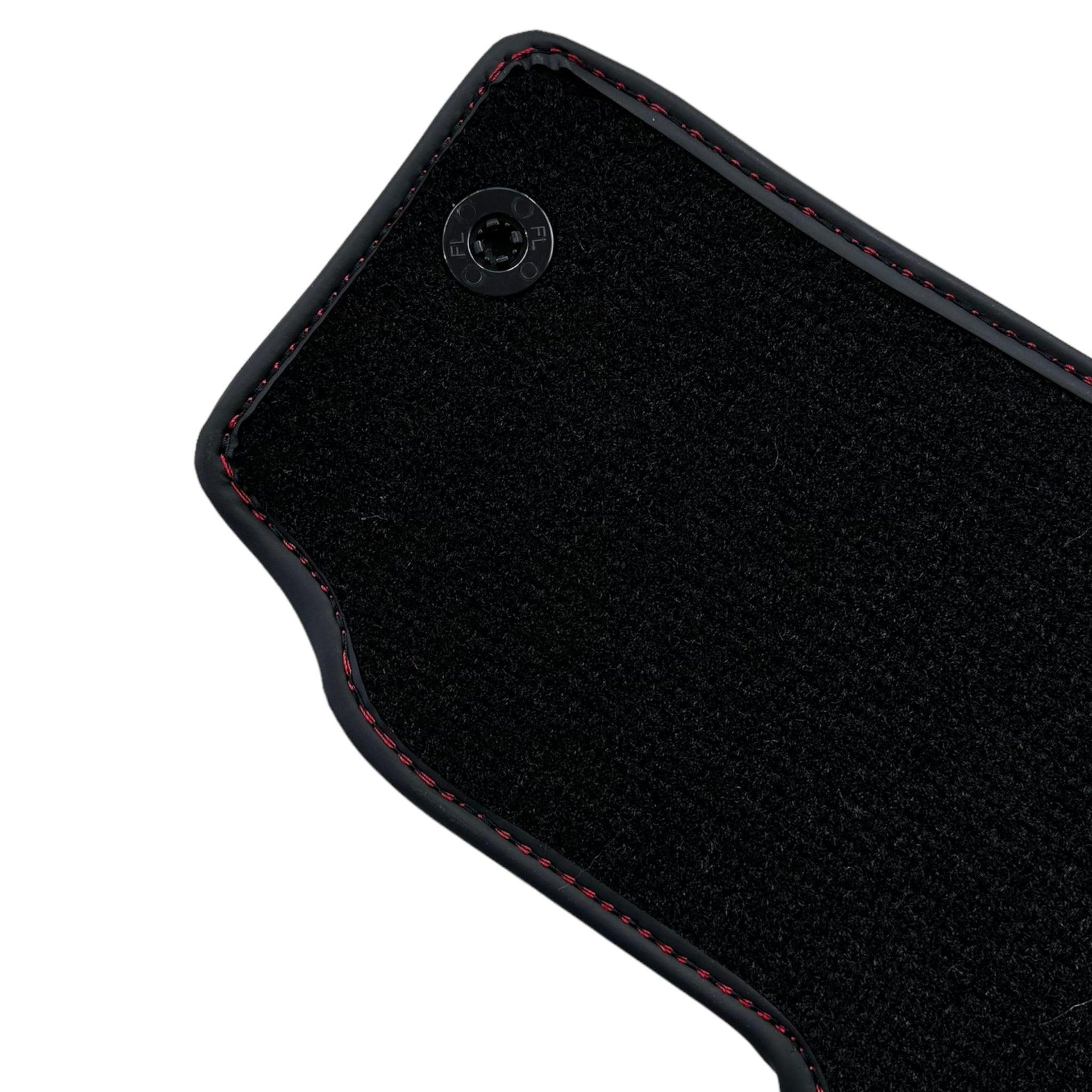 Black Floor Mats for Lamborghini Gallardo With Red Leather - AutoWin