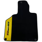 Black Floor Mats for Lamborghini Gallardo With Yellow Alcantara Leather - AutoWin