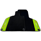 Black Floor Mats for Lamborghini Huracan 2014-2023 With Green Leather - AutoWin