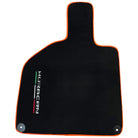 Black Floor Mats for Lamborghini Huracan (2014-2023) with Orange Leather Trim - AutoWin