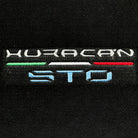 Custom Black Floor Mats for Lamborghini Huracan STO - White Trim