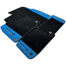 Black Floor Mats For Lamborghini Urus With Blue Alcantara Leather - AutoWin