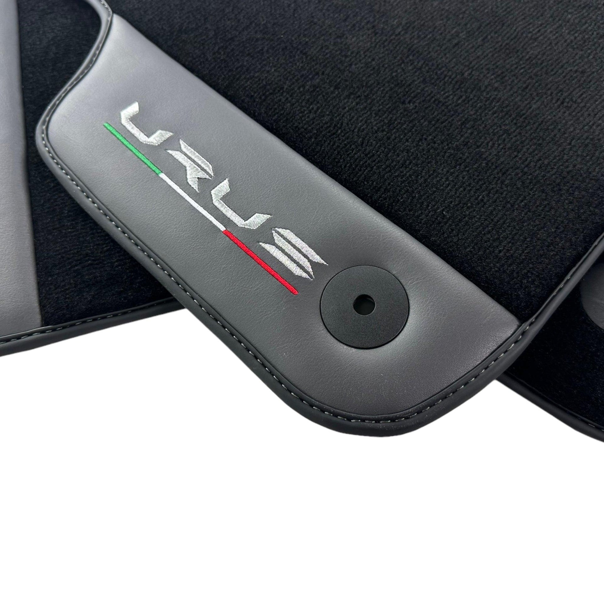 Black Floor Mats for Lamborghini Urus With Dark Gray Leather - AutoWin