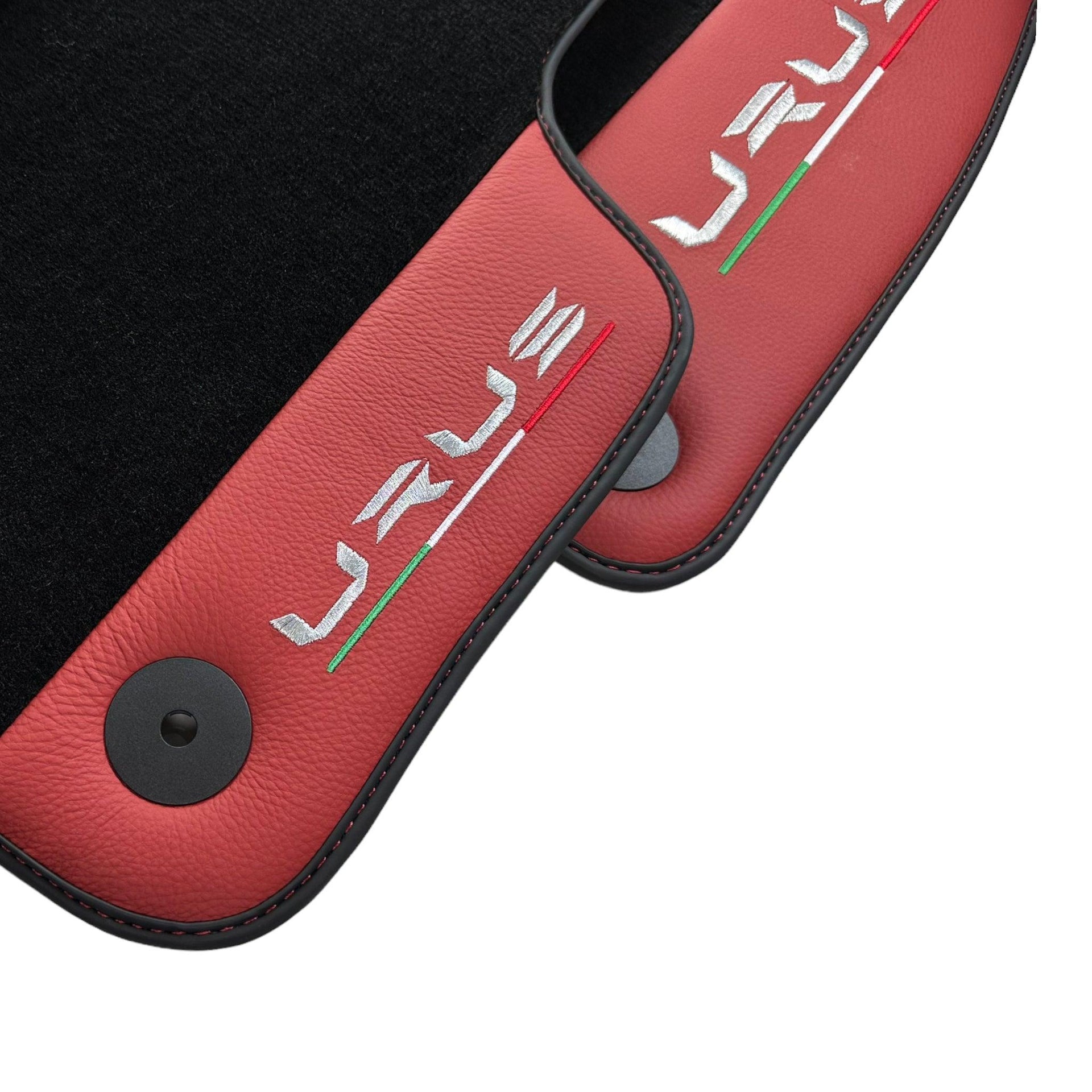 Black Floor Mats for Lamborghini Urus With Red Leather - AutoWin