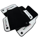 Black Floor Mats for Lamborghini Urus With White Leather - AutoWin