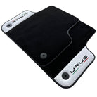 Black Floor Mats for Lamborghini Urus With White Leather - AutoWin