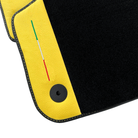 Black Floor Mats for Lamborghini Urus With Yellow Leather - AutoWin