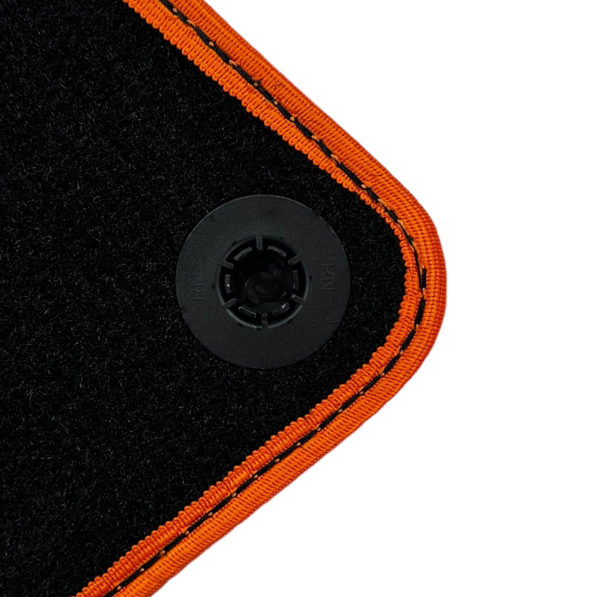 Black Floor Mats for McLaren 600 LT (2018-2020) With Orange Trim - AutoWin