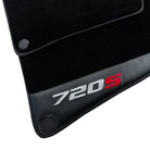 Black Floor Mats For McLaren 720S (2017-2021) with Carbon Leather - AutoWin