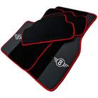 Black Floor Mats for Mini Cabrio R52 Convertible (2004-2009) With Leather | Red Trim - AutoWin