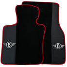 Black Floor Mats for Mini Clubman R55 (2007-2015) With Leather | Red Trim - AutoWin