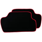 Black Floor Mats for Mini Cooper F56 (2013-2022) with Leather and Red Trim - AutoWin