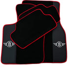Black Floor Mats for Mini Cooper / One F56 3-doors (2014-2023) With Leather | Red Trim - AutoWin
