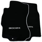 Black Floor Mats For Nissan 300ZX (1990-2000) with White Trim - AutoWin