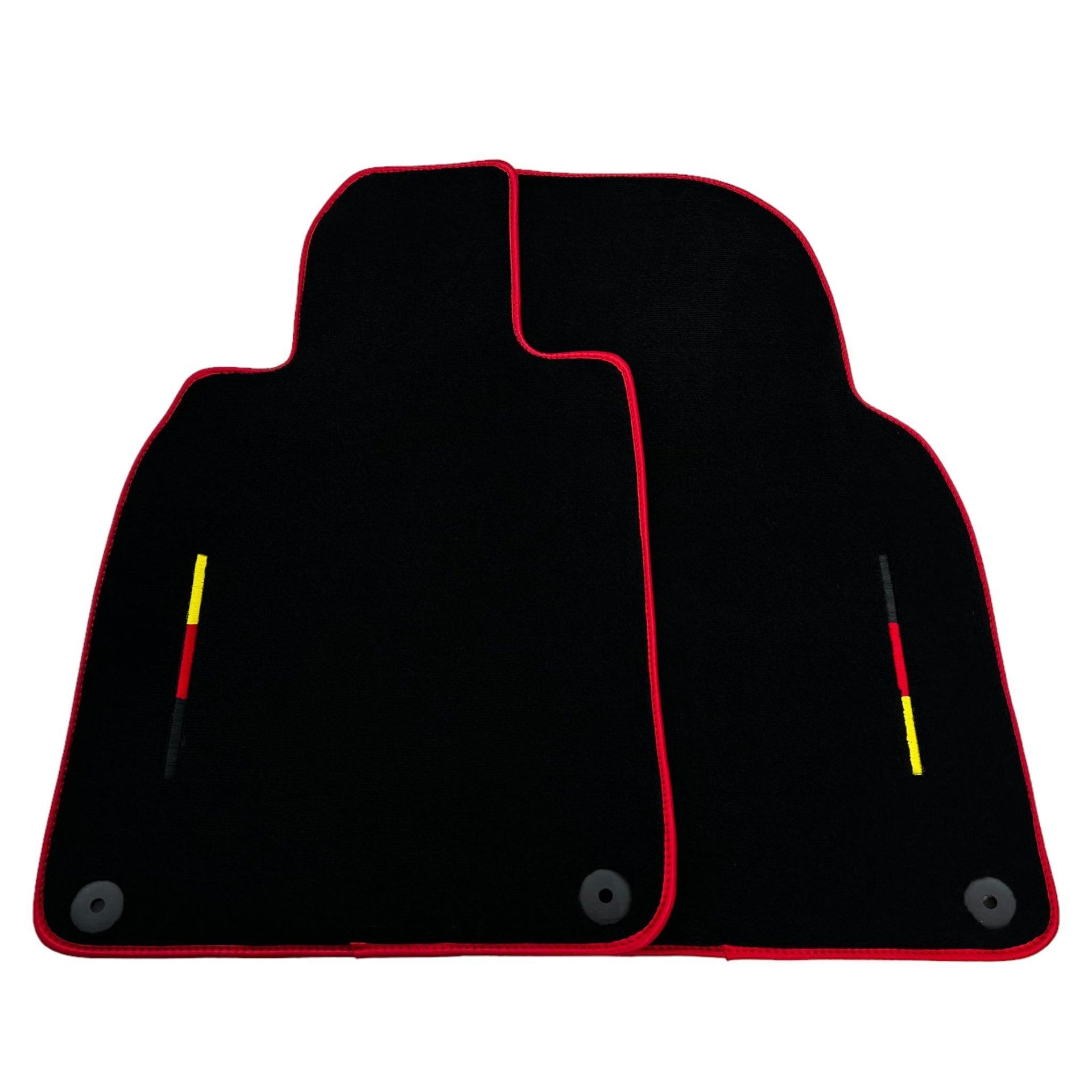 Black Floor Mats for Porsche 991 (2012-2019) with Red Trim - AutoWin