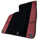 Black Floor Mats for Porsche Macan (2014-2023) with Bordeaux Nappa Leather | ER56 Design - AutoWin