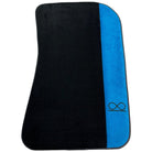 Black Floor Mats For Rolls Royce Black Badge Cullinan Blue Alcantara Leather - AutoWin