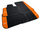 Black Floor Mats For Rolls Royce Spectre (2023-2024) Orange Alcantara Leather - AutoWin