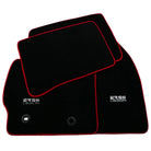 Black Floor Mats for Toyota Prius (2009-2012) ER56 Design with Red Trim - AutoWin