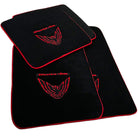 Black Floor Mats Red Trim for Pontiac FireBird (1970-1981) Trans Am - AutoWin