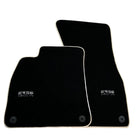 Black Floor Mats With Beige Trim For Audi A6 C8 Sedan (2018-2023) ER56 Design - AutoWin