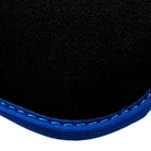Black Floor Mats with Blue Trim for Pontiac FireBird (1970-1981) with Trans Am Logo - AutoWin