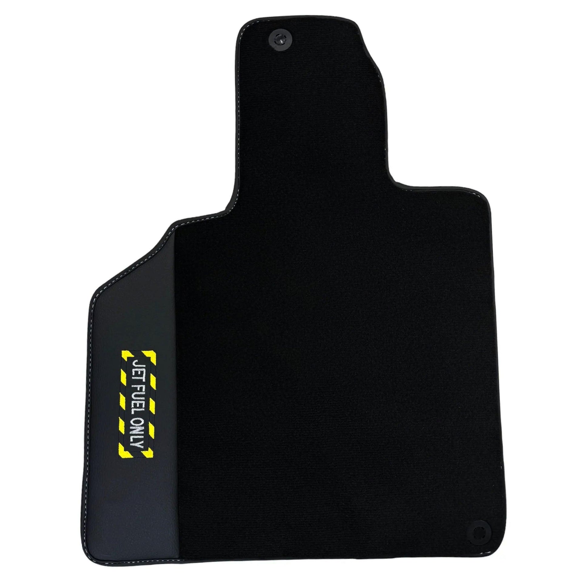 Black Floor Mats with Leather for Lamborghini Gallardo (2004-2014) - Fighter Jet Edition - AutoWin