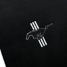 Black Floor Mats with White Trim For Ford Mustang V (2004-2010) With Pony - AutoWin