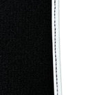 Black Floor Mats with White Trim For Ford Mustang V (2004-2010) With Pony - AutoWin