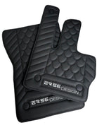 Black Leather Floor Mats For Mercedes-Benz G Class W463 (2008-2018) ER56 Design - AutoWin