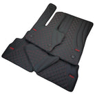 Black Leather Floor Mats for Mercedes-Benz G Class W463 2019-2022 ER56 Design - AutoWin