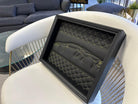 Black Leather Lamborghini Aventador Inspired Wall Art: Embroidered Yellow Stitch - AutoWin
