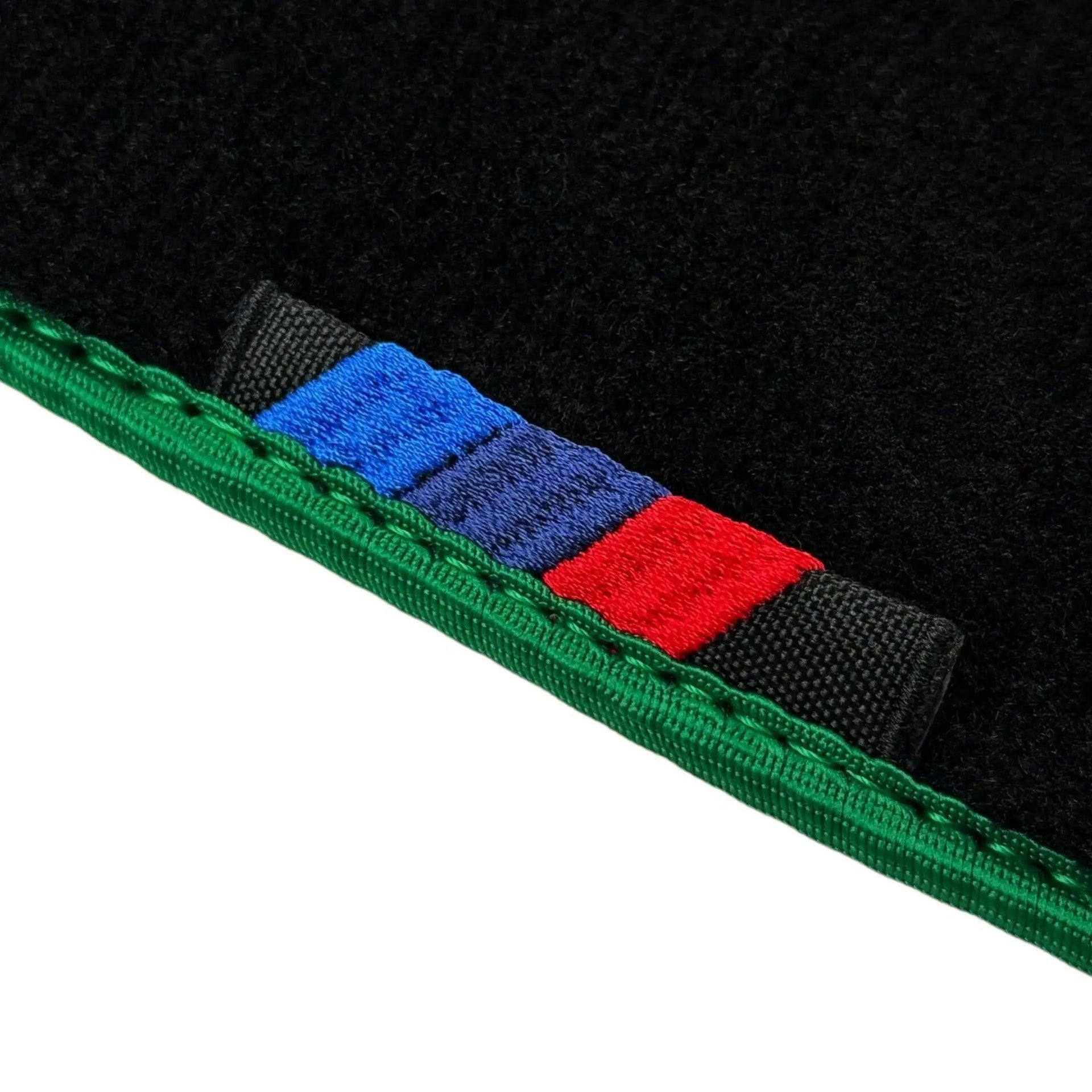 Black Mats For BMW 3 Series E36 4-door Sedan | Green Trim - AutoWin