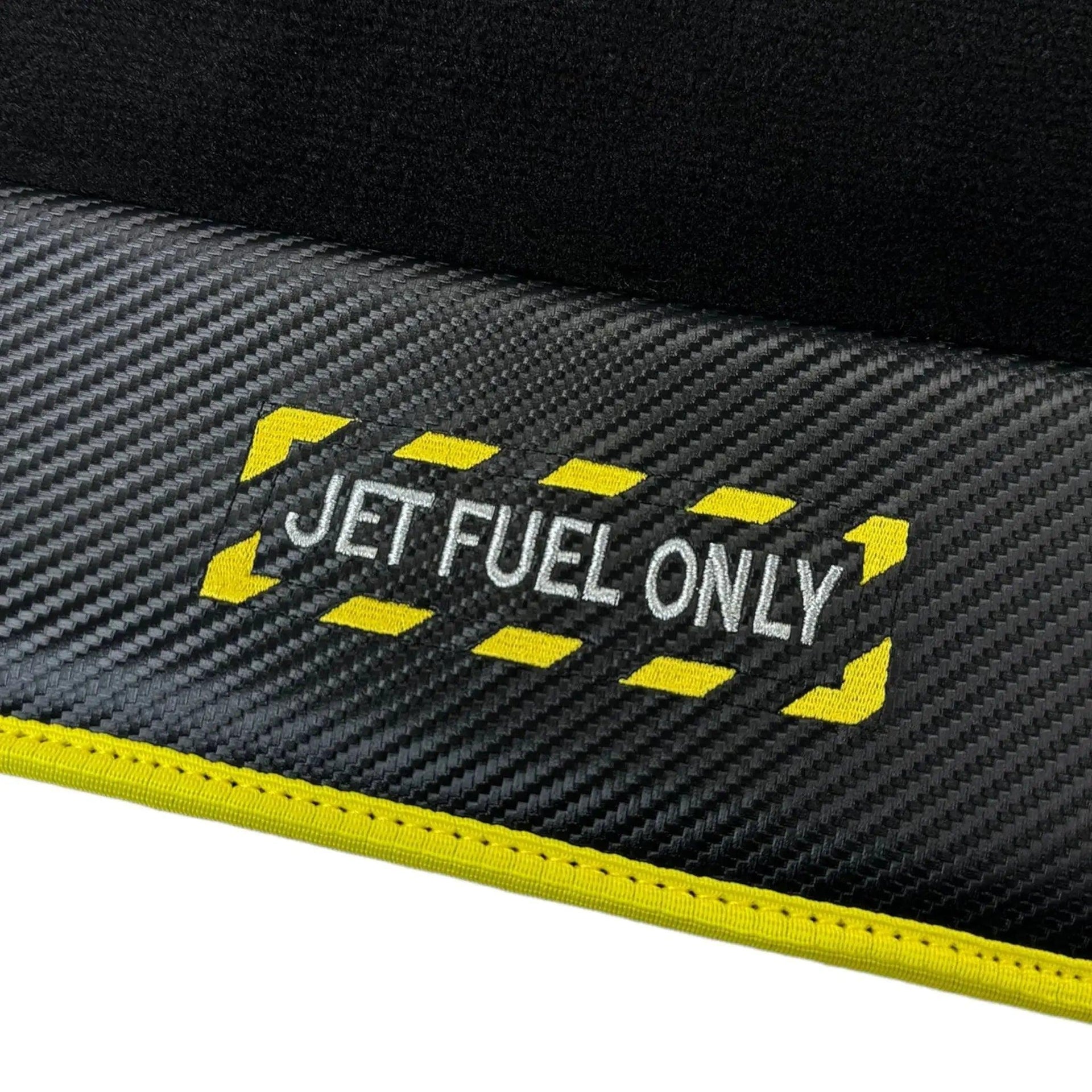 Black Mats For BMW M3 E92 | Fighter Jet Edition | Yellow Trim - AutoWin