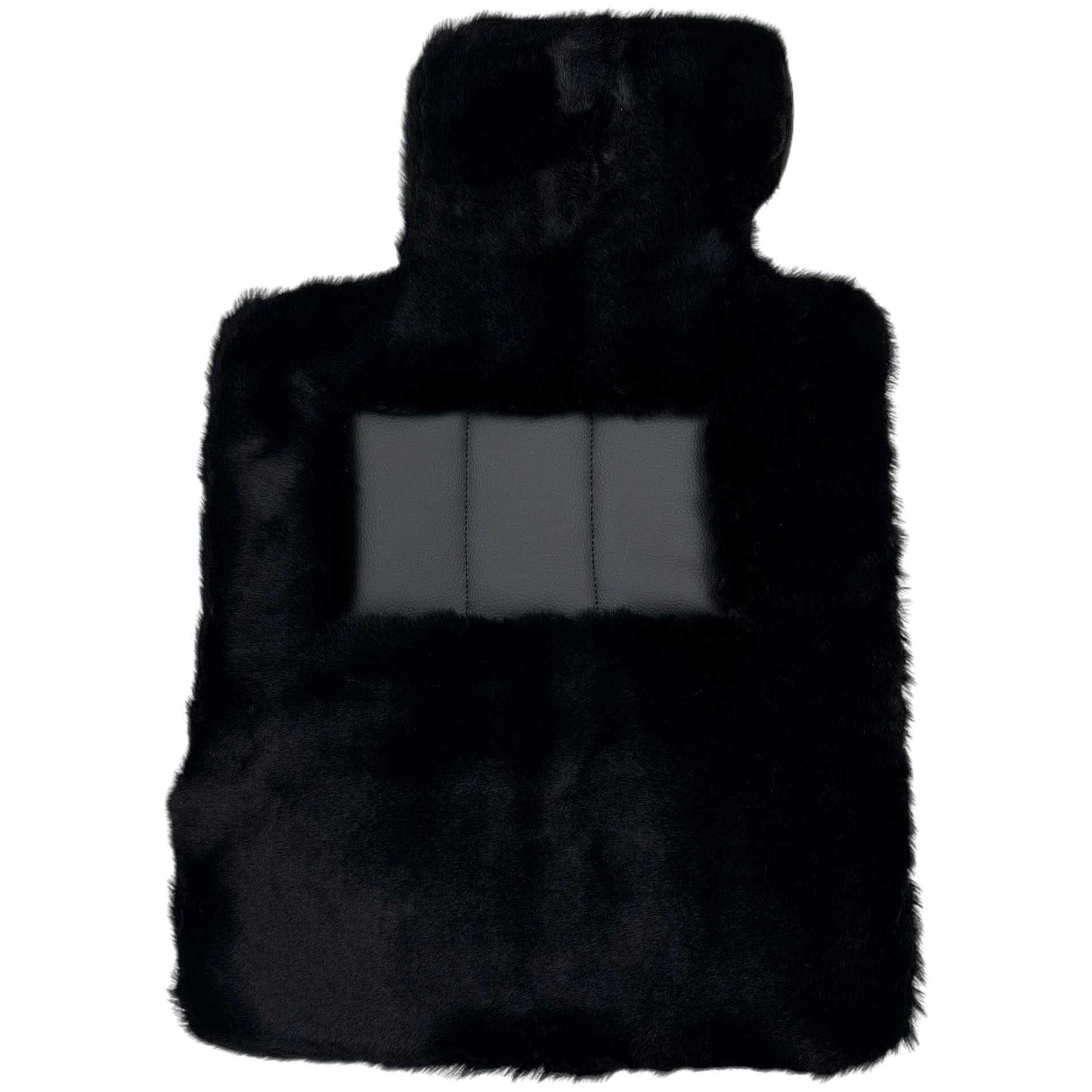 Black Sheepskin Floor Mats for Rolls-Royce Wraith (2013–2023) No Steps Edition - AutoWin